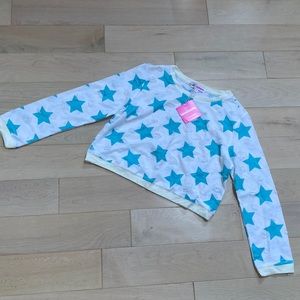 Agree 2 Disagree distressed white teal stars soft stretch sweatshirt